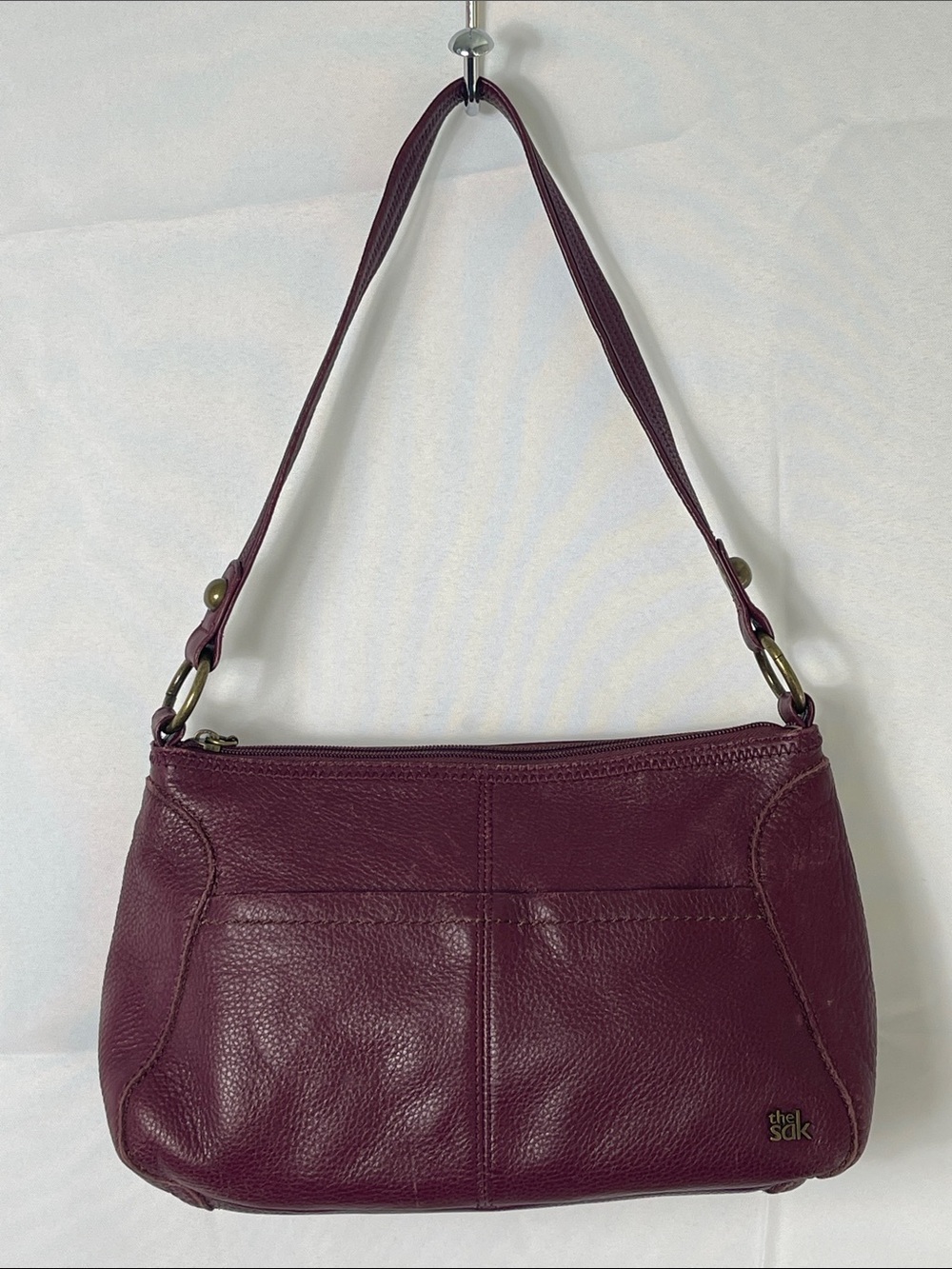 The Sak Leather Shoulder Bag in Deep Plum